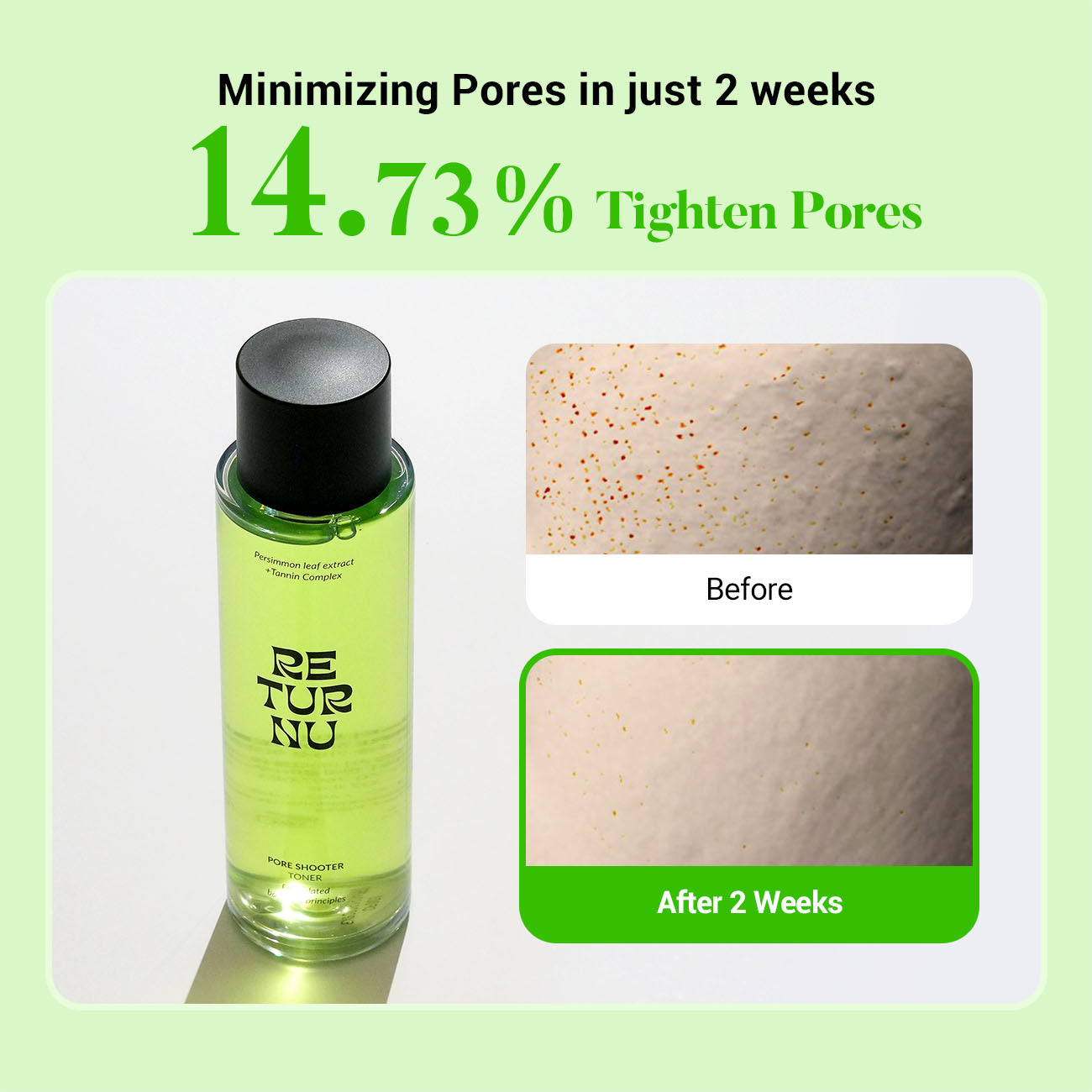 Returnu Pore Shooter Toner packaging label close-up