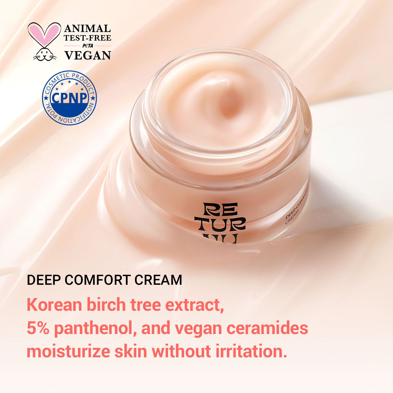 Returnu Deep Comfort Cream rich hydrating texture