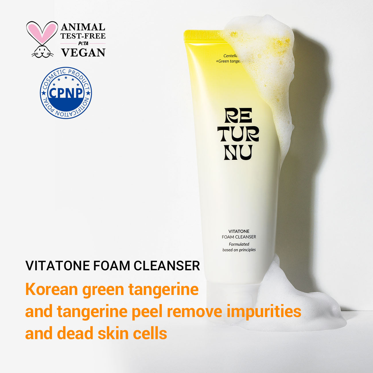 Returnu Vitatone Foam Cleanser creamy lather texture