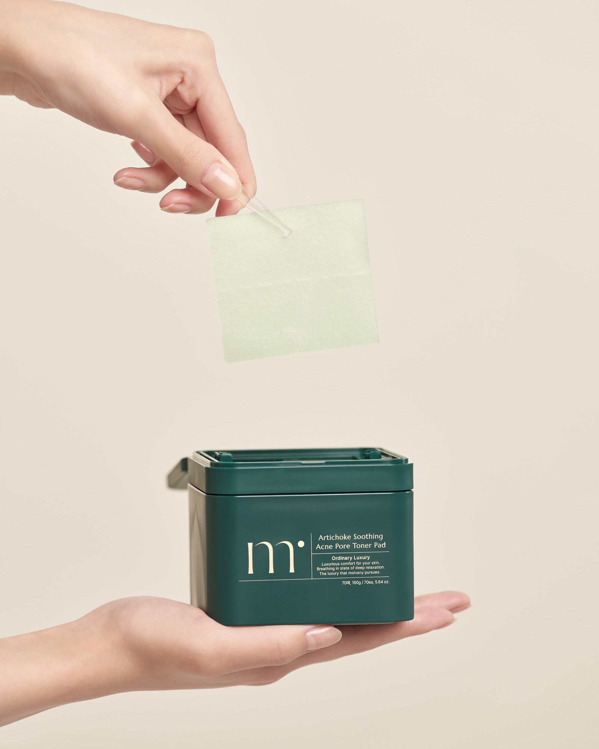 Molvany Artichoke Soothing Acne Pore Toner Pad - Korean skincare exfoliating pads