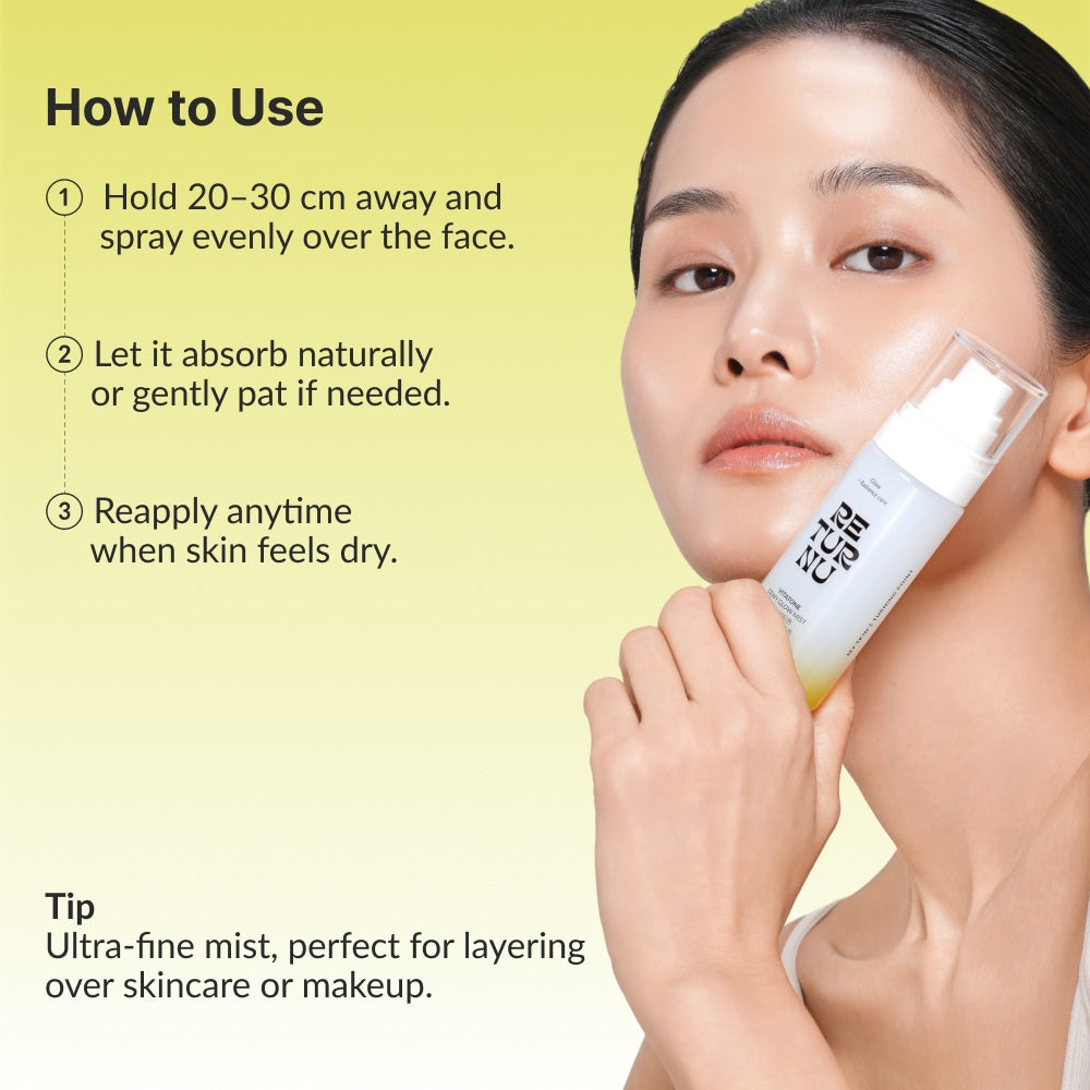 Returnu Vitatone Dewy Glow Mist ingredient list and benefits